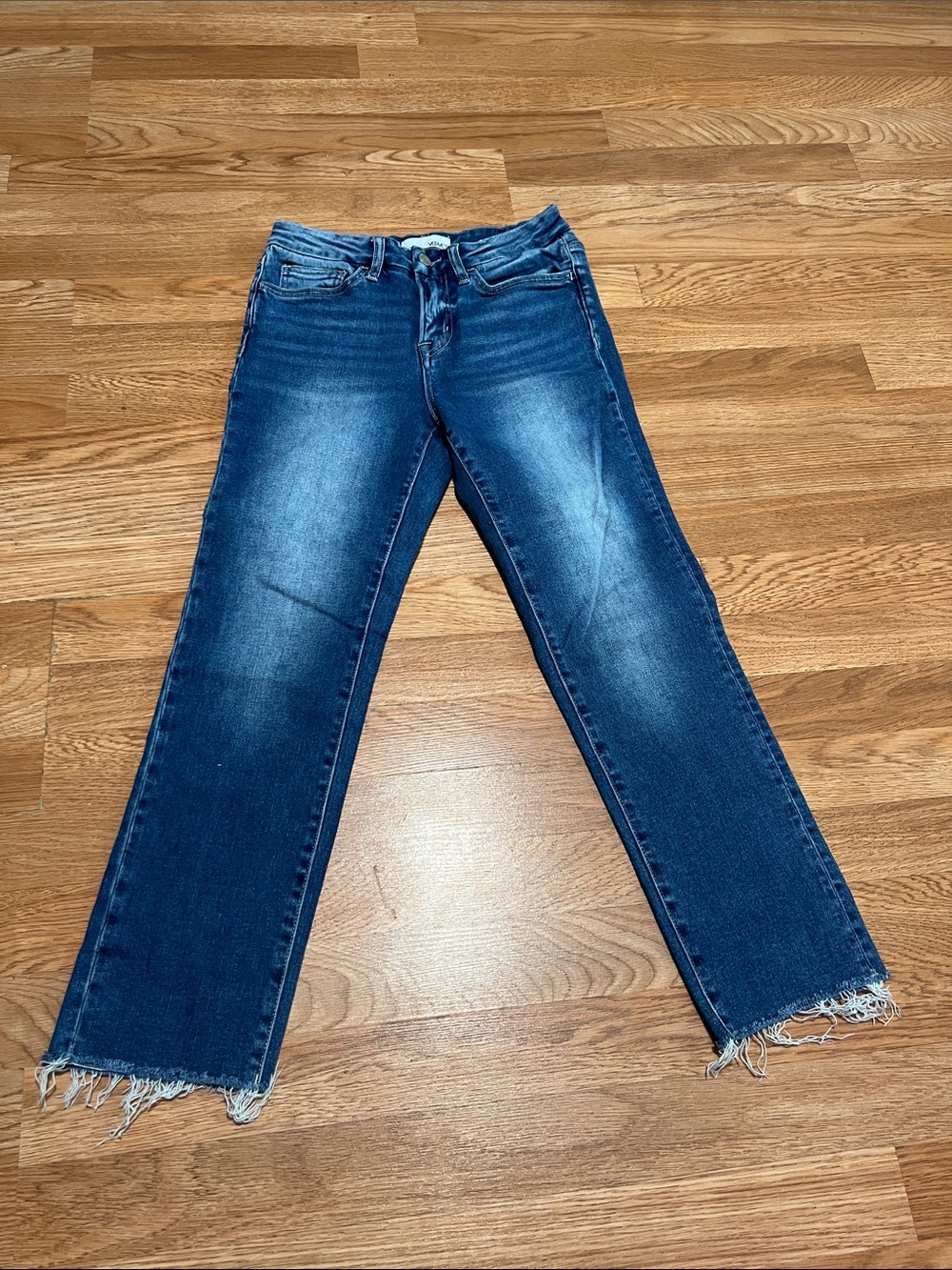 Dark Blue Frayed Hem Women’s Jeans